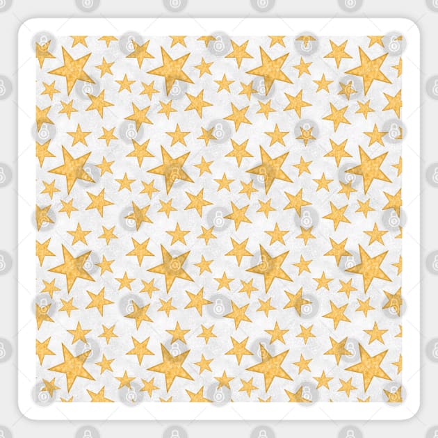 Gold Christmas Stars Pattern Magnet by DeneboArt